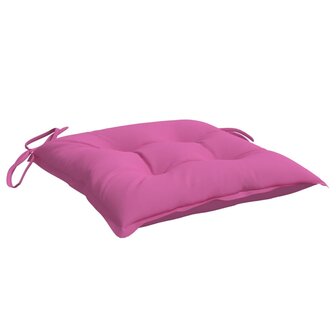 Stoelkussens 2 st 40x40x7 cm stof roze 4