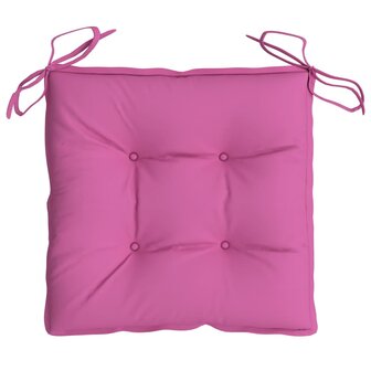 Stoelkussens 2 st 40x40x7 cm stof roze 5