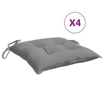 Stoelkussens 4 st 50x50x7 cm oxford stof grijs 2