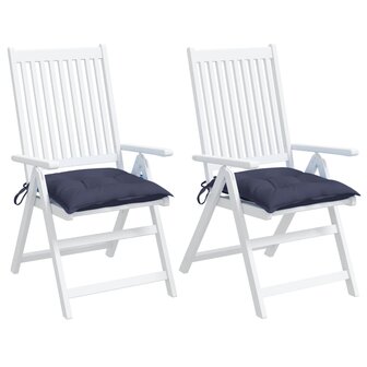 Stoelkussens 2 st 40x40x7 cm oxford stof marineblauw 4