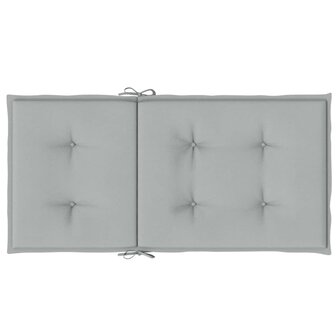 Stoelkussens 2 st lage rug 100x50x4 cm stof lichtgrijs 6