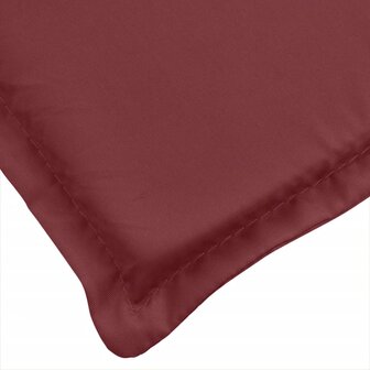 Stoelkussens 2 st lage rug 100x50x4 cm stof gem&ecirc;leerd wijnrood 6