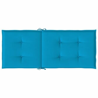 Tuinstoelkussens 4 st hoge rug 120x50x3 cm stof blauw 6