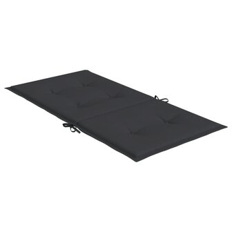 Tuinstoelkussens lage rug 2 st 100x50x3 cm oxford stof zwart 5