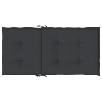 Tuinstoelkussens lage rug 2 st 100x50x3 cm oxford stof zwart 6