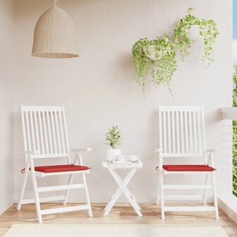 Tuinstoelkussens 2 st 50x50x3 cm stof rood 1