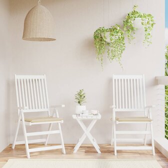 Tuinstoelkussens 2 st 50x50x3 cm oxford stof beige 1