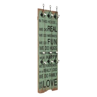 Wandkapstok met 6 haken HAPPY LOVE 120x40 cm 1