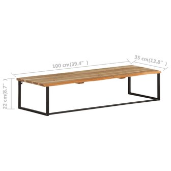 Kapstok met schap 100x35x22 cm massief acaciahout 8