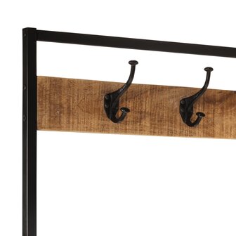 Kapstok 90x35x180 cm massief mangohout en ijzer 5