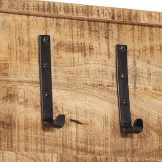 Wandkapstok met 5 haken massief mangohout 5