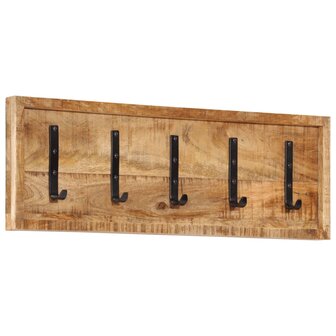 Wandkapstok met 5 haken massief mangohout 8