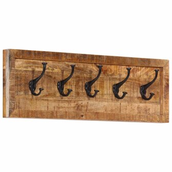Wandkapstok met 5 haken massief mangohout 1