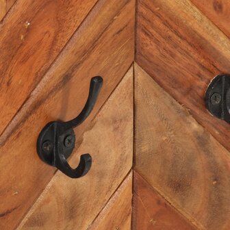 Wandkapstok 90x1x35 cm massief acaciahout en ijzer 4