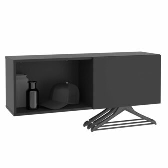 FMD Wandkapstok met vak 99,1x27,2x33cm zwart 2