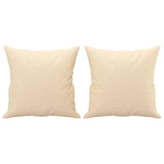 Sierkussens 2 st 40x40 cm stof cr&egrave;mekleurig 2