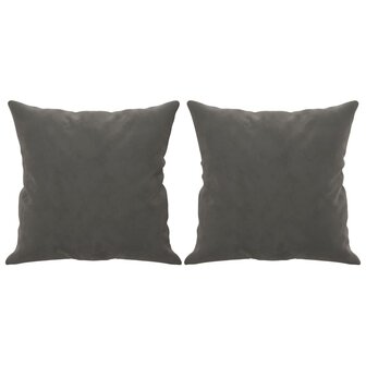 Sierkussens 2 st 40x40 cm fluweel donkergrijs 2