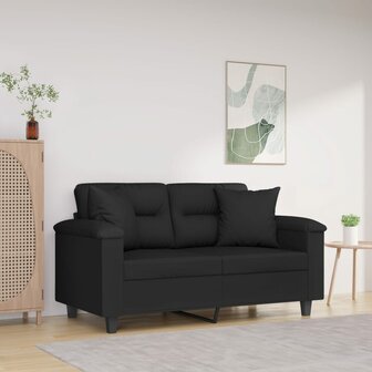 Sierkussens 2 st 40x40 cm microvezelstof zwart 1