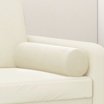 Sierkussens 2 st 15x50 cm fluweel cr&egrave;mekleurig 5