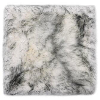 Stoelkussens 2 st 40x40 cm schapenvacht gem&ecirc;leerd donkergrijs 2