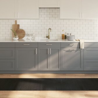 Vloerkleed rechthoekig 70x400 cm bamboe zwart 1