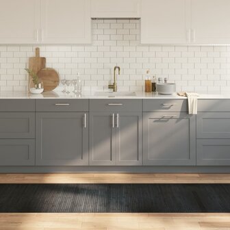 Vloerkleed rechthoekig 70x400 cm bamboe grijs 1