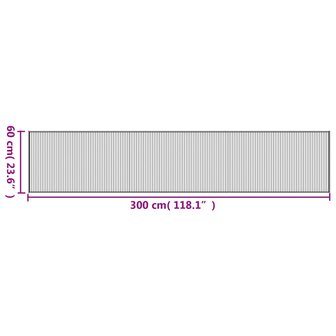 Vloerkleed rechthoekig 60x300 cm bamboe grijs 8