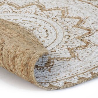 Tapijt met print rond 210 cm gevlochten jute 2