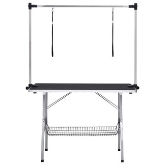 Hondentrimtafel verstelbaar met 2 lussen en opbergschap 3