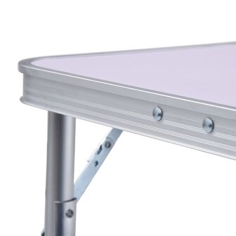 Campingtafel inklapbaar 60x45 cm aluminium wit 7