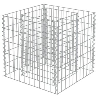 Gabion plantenbak verhoogd 50x50x50 cm gegalvaniseerd staal 3