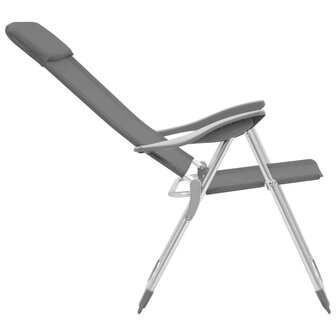 Campingstoelen 4 st inklapbaar aluminium grijs 6