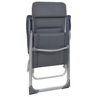 Campingstoelen 58x69x111 cm aluminium grijs 2 st 7