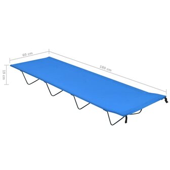Campingbedden 2 st 180x60x19 cm oxford stof en staal blauw 7