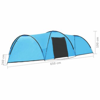 Iglotent 8-persoons 650x240x190 cm blauw 9