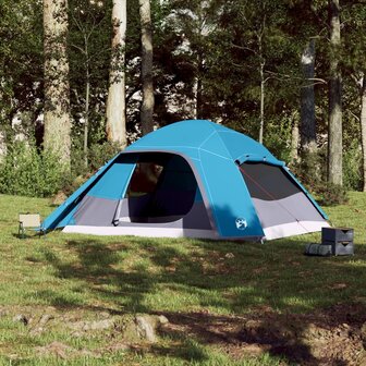 Koepeltent 6-persoons waterdicht blauw 3