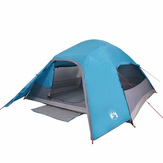 Koepeltent 6-persoons waterdicht blauw 5