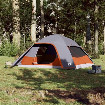 Koepeltent 6-persoons waterdicht grijs 3