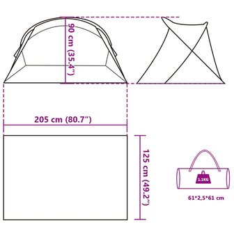 Strandtent pop-up waterdicht grijs 12