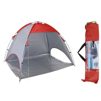 Probeach Strandtent 220x120x115 cm rood en grijs 1