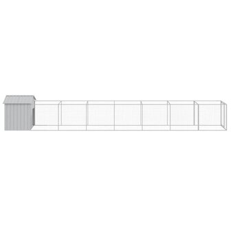 Hondenhok met dak 117x813x123 cm staal lichtgrijs 4