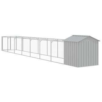Hondenhok met dak 117x813x123 cm staal lichtgrijs 5