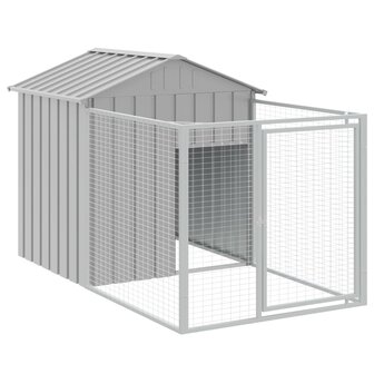 Hondenhok met dak 117x813x123 cm staal lichtgrijs 6
