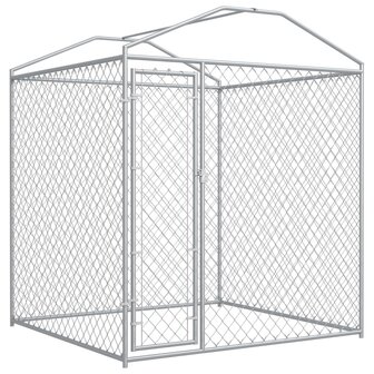 Hondenkennel voor buiten met dak 193x193x225 cm 2