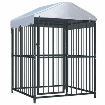 Hondenkennel voor buiten met dak 120x120x150 cm 1