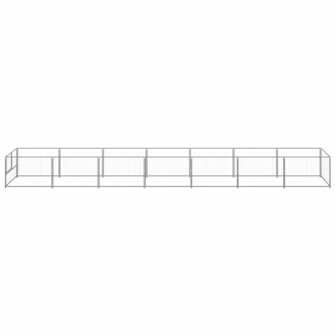 Hondenkennel 7 m&sup2; staal zilverkleurig 2