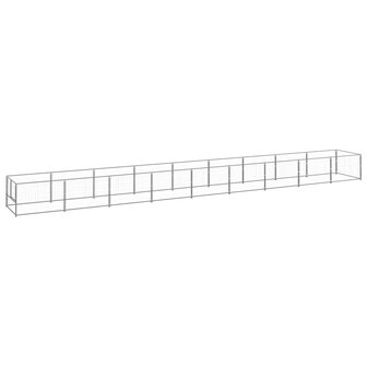 Hondenkennel 9 m&sup2; staal zilverkleurig 1