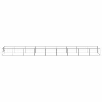 Hondenkennel 9 m&sup2; staal zilverkleurig 2