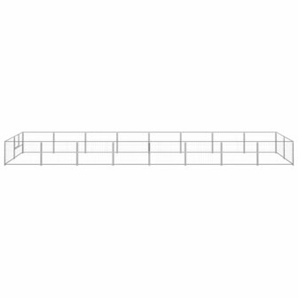 Hondenkennel 16 m&sup2; staal zilverkleurig 2