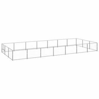 Hondenkennel 21 m&sup2; staal zilverkleurig 1